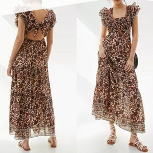 NWT Love the Label brown floral maxi dress